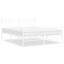 sengeramme med sengegavl og fodgærde 150x200 cm metal hvid