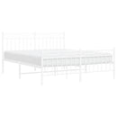 sengeramme med sengegavl og fodgærde 150x200 cm metal hvid