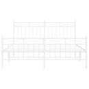sengeramme med sengegavl og fodgærde 150x200 cm metal hvid