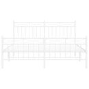sengeramme med sengegavl og fodgærde 150x200 cm metal hvid