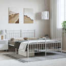 sengeramme med sengegavl og fodgærde 150x200 cm metal hvid