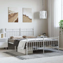 sengeramme med sengegavl og fodgærde 150x200 cm metal hvid