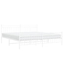 sengeramme med sengegavl og fodgærde 193x203 cm metal hvid
