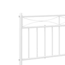 sengeramme med sengegavl og fodgærde 193x203 cm metal hvid