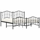 sengeramme med sengegavl og fodgærde 183x213 cm metal sort
