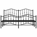 sengeramme med sengegavl og fodgærde 183x213 cm metal sort
