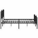 sengeramme med sengegavl og fodgærde 183x213 cm metal sort