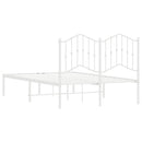 sengeramme med sengegavl 120x200 cm metal hvid