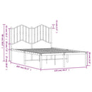 sengeramme med sengegavl 120x200 cm metal hvid