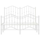 sengeramme med sengegavl og fodgærde 120x190 cm metal hvid