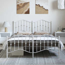 sengeramme med sengegavl og fodgærde 135x190 cm metal hvid