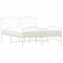 sengeramme med sengegavl og fodgærde 135x190 cm metal hvid