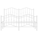 sengeramme med sengegavl og fodgærde 135x190 cm metal hvid