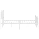 sengeramme med sengegavl og fodgærde 135x190 cm metal hvid