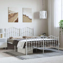 sengeramme med sengegavl og fodgærde 135x190 cm metal hvid