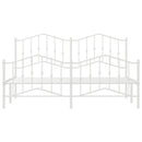 sengeramme med sengegavl og fodgærde 183x213 cm metal hvid