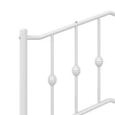 sengeramme med sengegavl og fodgærde 183x213 cm metal hvid
