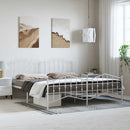sengeramme med sengegavl og fodgærde 183x213 cm metal hvid