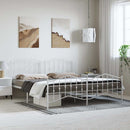 sengeramme med sengegavl og fodgærde 183x213 cm metal hvid