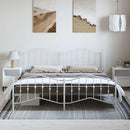 sengeramme med sengegavl og fodgærde 193x203 cm metal hvid