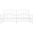 sengeramme med sengegavl og fodgærde 193x203 cm metal hvid