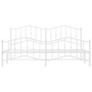 sengeramme med sengegavl og fodgærde 200x200 cm metal hvid