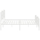 sengeramme med sengegavl og fodgærde 200x200 cm metal hvid