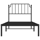 sengeramme med sengegavl 90x200 cm metal sort