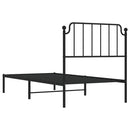 sengeramme med sengegavl 90x200 cm metal sort