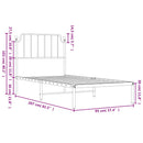 sengeramme med sengegavl 90x200 cm metal sort