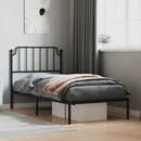 sengeramme med sengegavl 90x200 cm metal sort