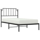 sengeramme med sengegavl 100x190 cm metal sort