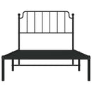 sengeramme med sengegavl 100x190 cm metal sort
