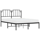 sengeramme med sengegavl 135x190 cm metal sort