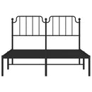 sengeramme med sengegavl 135x190 cm metal sort