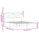 sengeramme med sengegavl 135x190 cm metal sort