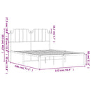 sengeramme med sengegavl 135x190 cm metal sort