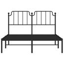sengeramme med sengegavl 140x190 cm metal sort