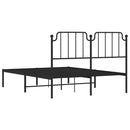 sengeramme med sengegavl 140x190 cm metal sort