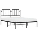sengeramme med sengegavl 150x200 cm metal sort