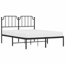 sengeramme med sengegavl 150x200 cm metal sort