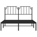 sengeramme med sengegavl 150x200 cm metal sort