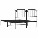 sengeramme med sengegavl 150x200 cm metal sort