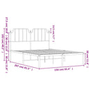 sengeramme med sengegavl 150x200 cm metal sort