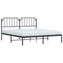 sengeramme med sengegavl 183x213 cm metal sort