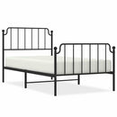 sengeramme med sengegavl og fodgærde 100x200 cm metal sort