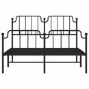 sengeramme med sengegavl og fodgærde 135x190 cm metal sort