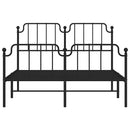 sengeramme med sengegavl og fodgærde 135x190 cm metal sort