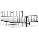 sengeramme med sengegavl og fodgærde 183x213 cm metal sort