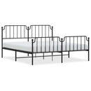 sengeramme med sengegavl og fodgærde 183x213 cm metal sort